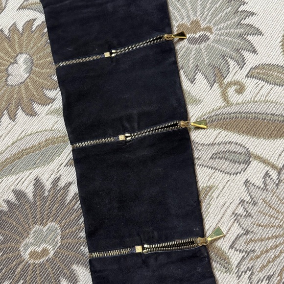 RARE Vintage Anne Klein Boots Couture Zipper Black Suede Over the Knee 7.5 7 1/2 - Picture 4 of 11